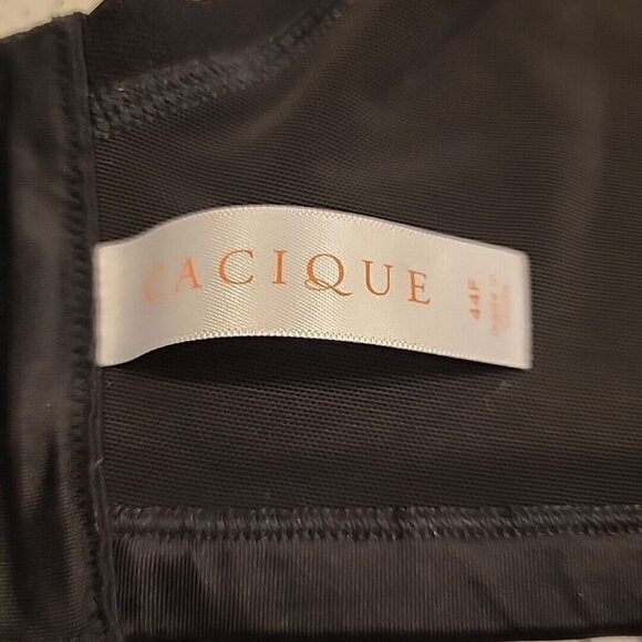 Cacique Bra 44F Lightly Lined Balconette Black Underwire - Picture 3 of 4